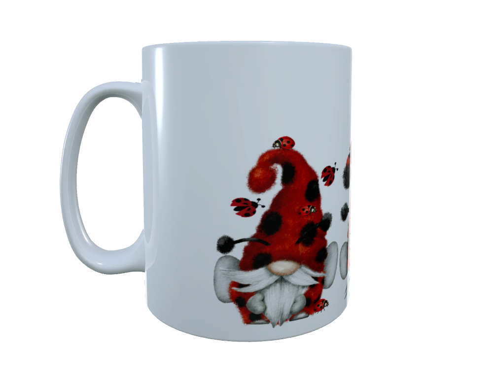 Ladybird Gnome Ceramic Mug, Ladybug Gonk Coffee Mug, Coffee Mug